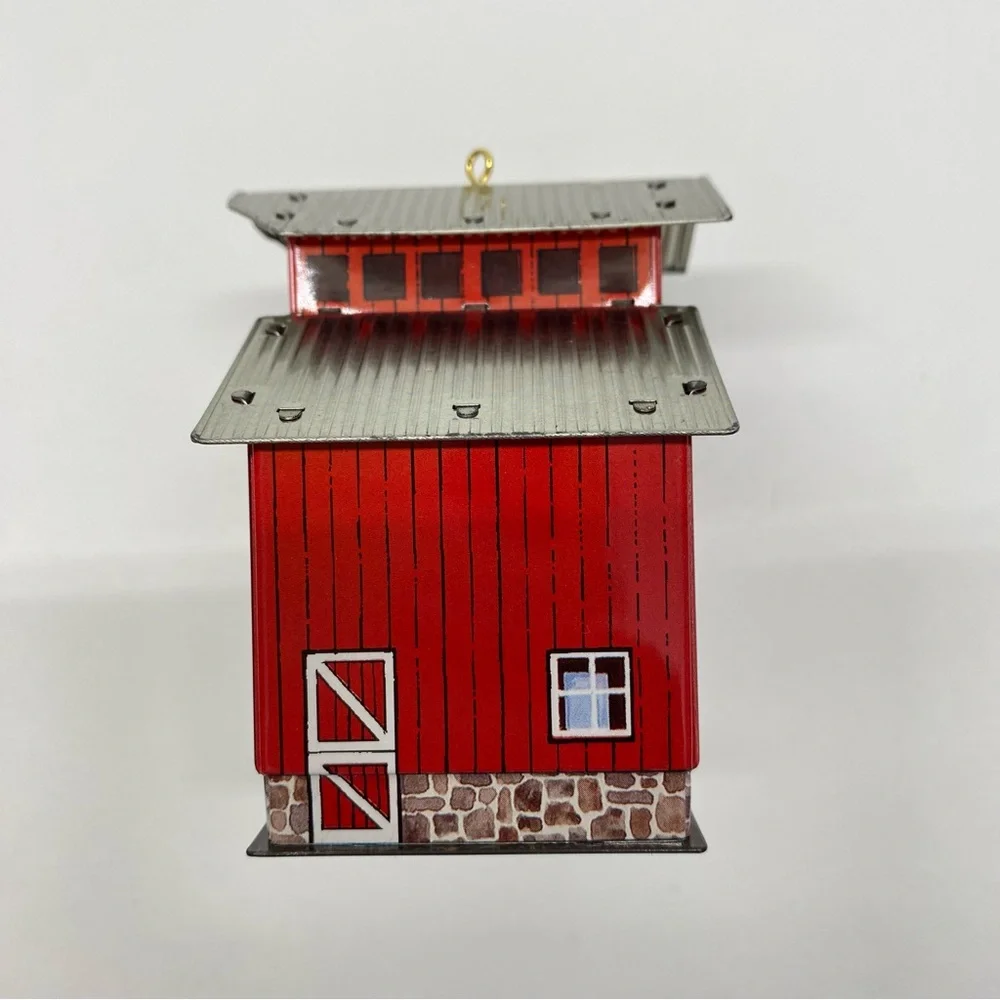 Hallmark Keepsake Ornaments Town & Country Series Farm House & Red Barn Set of 2